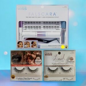 ♦️LAST CALL 💯% Donated KISS Falscara Kit 24 Assorted Lashes+Set of 2 VEIL Lashes